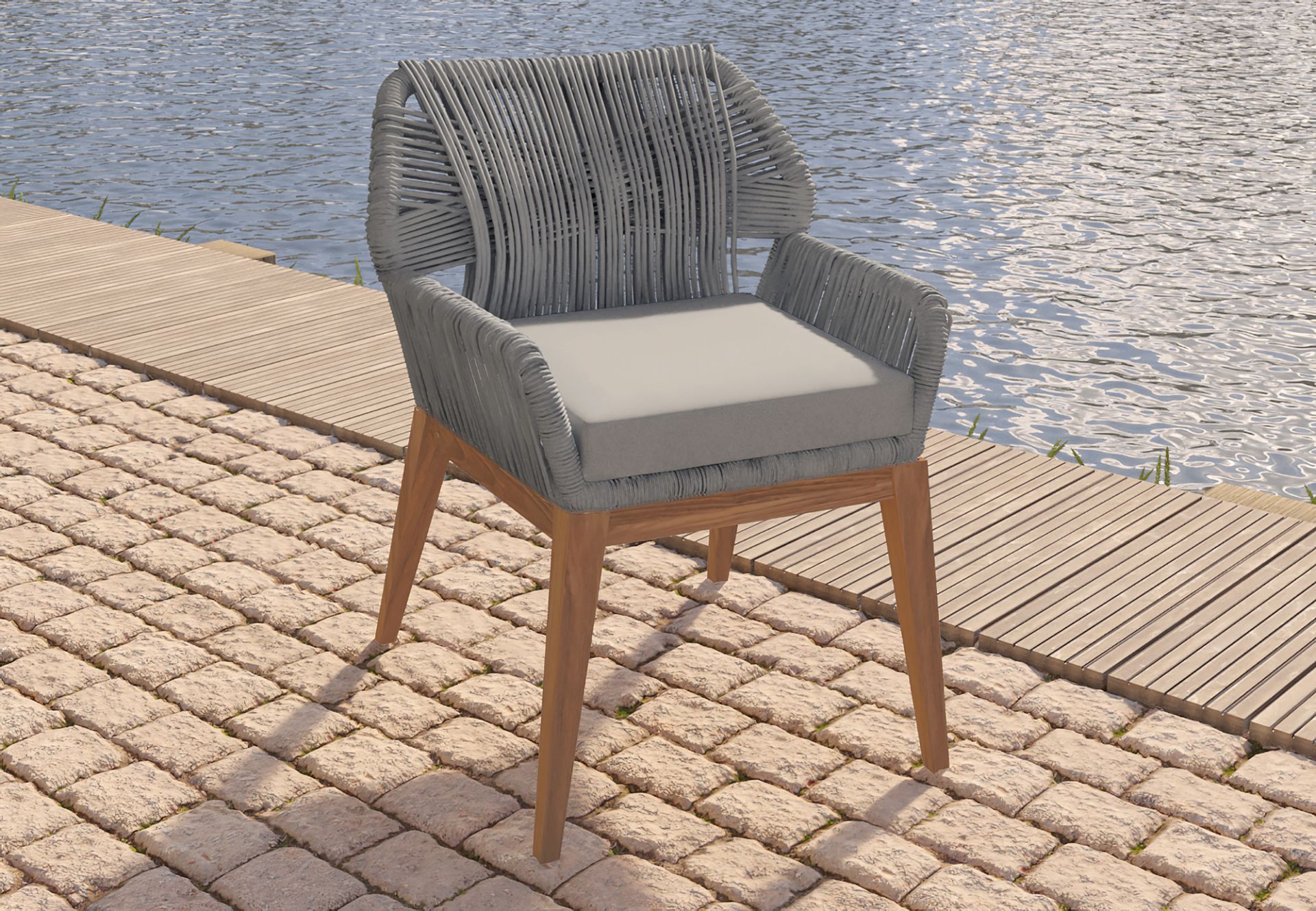 Teak Stoel Granada met kussen ( set van 2 )
