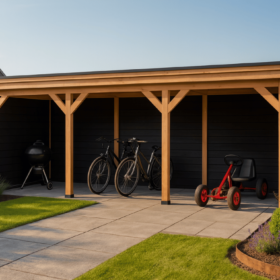 Met 3x zwarte zij- en 3x achterwand