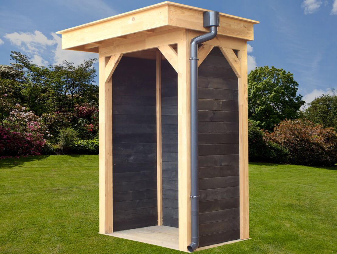 Hemelwaterafvoerset platdak zijuitloop Antraciet PVC